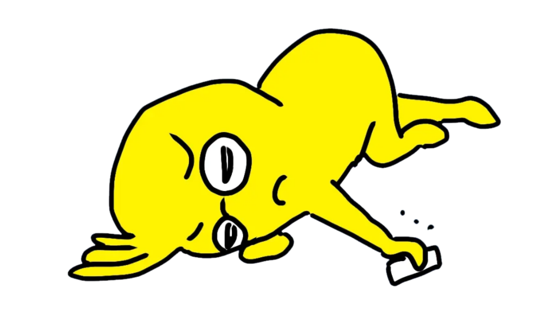 Toon face-planted on the ground